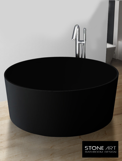 Vrijstaand Solid Surface bad BS-507 Zwart