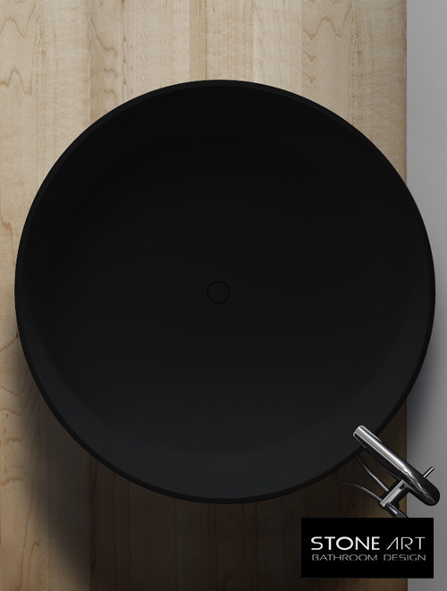 Vrijstaand Solid Surface bad BS-507 Zwart