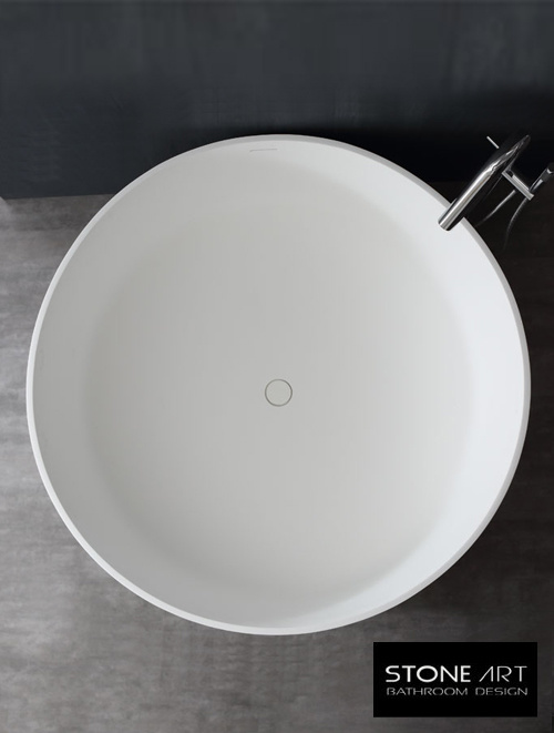 Vrijstaand Solid Surface bad BS-507 Zwart en Wit