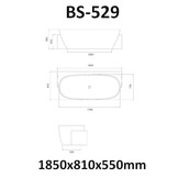 Vrijstaand Solid Surface bad BS-529