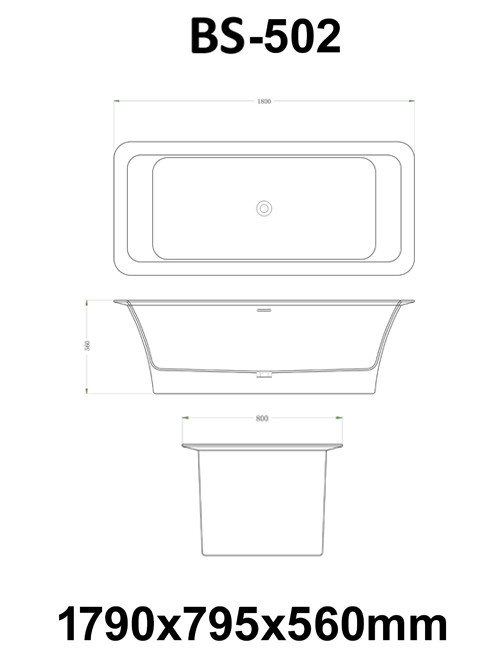 Vrijstaand Solid Surface bad BS-502