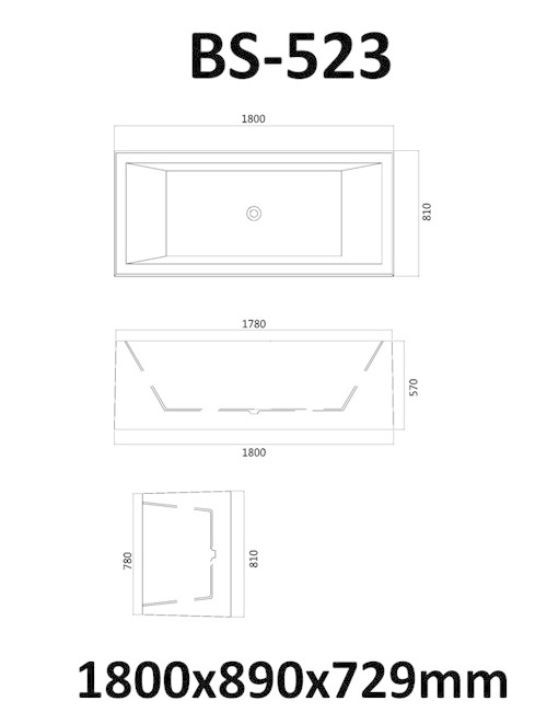 Vrijstaand Solid Surface bad BS-523