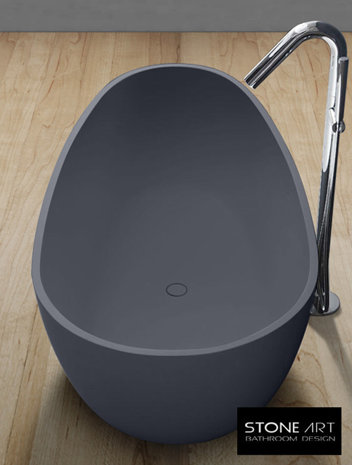 Vrijstaand Solid Surface bad BS-525 Grijs