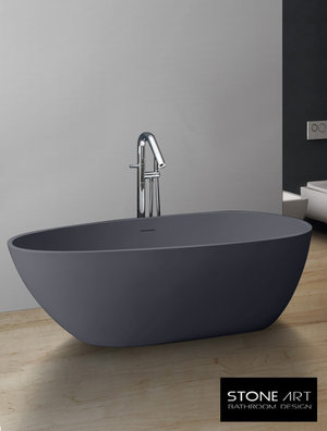 Vrijstaand Solid Surface bad BS-525 Grijs