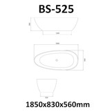 Vrijstaand Solid Surface bad BS-525 Zwart