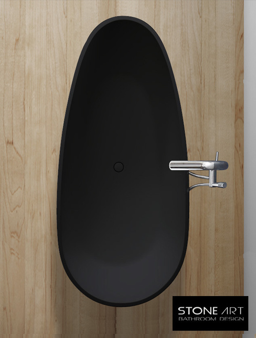 Vrijstaand Solid Surface bad BS-525 Zwart