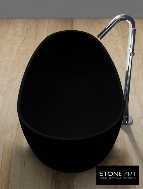 Vrijstaand Solid Surface bad BS-525 Zwart