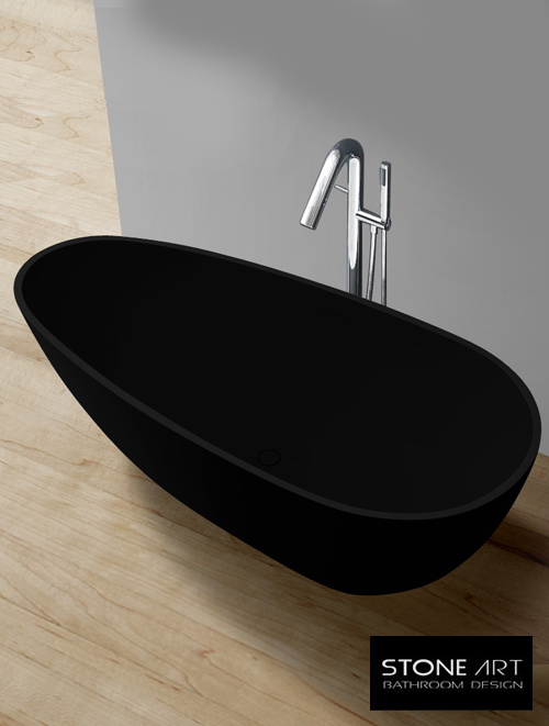 Vrijstaand Solid Surface bad BS-525 Zwart