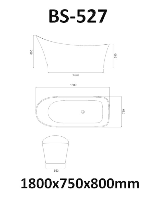 Vrijstaand Solid Surface bad BS-527