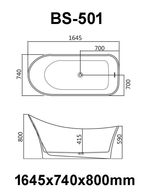 Vrijstaand Solid Surface bad BS-501