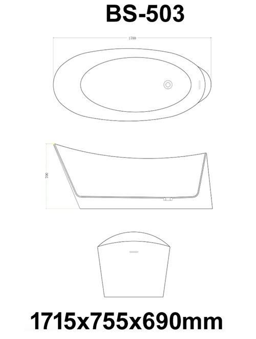 Vrijstaand Solid Surface bad BS-503