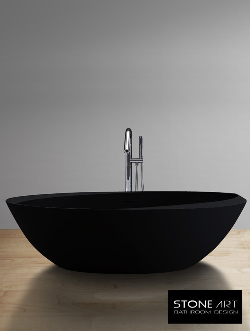 Vrijstaand Solid Surface bad BS-531 Zwart