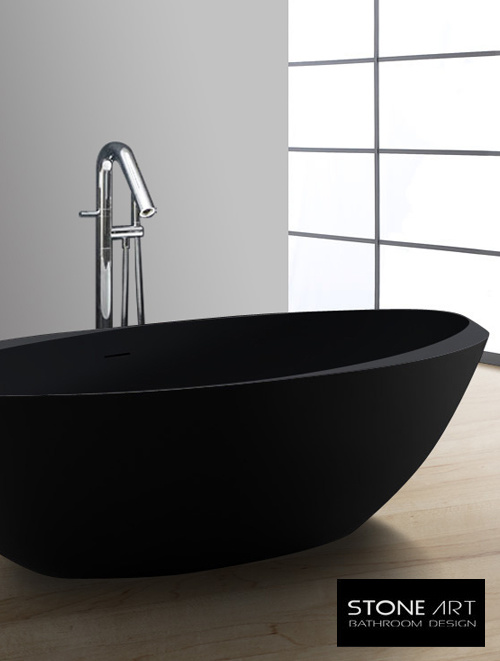 Vrijstaand Solid Surface bad BS-531 Zwart