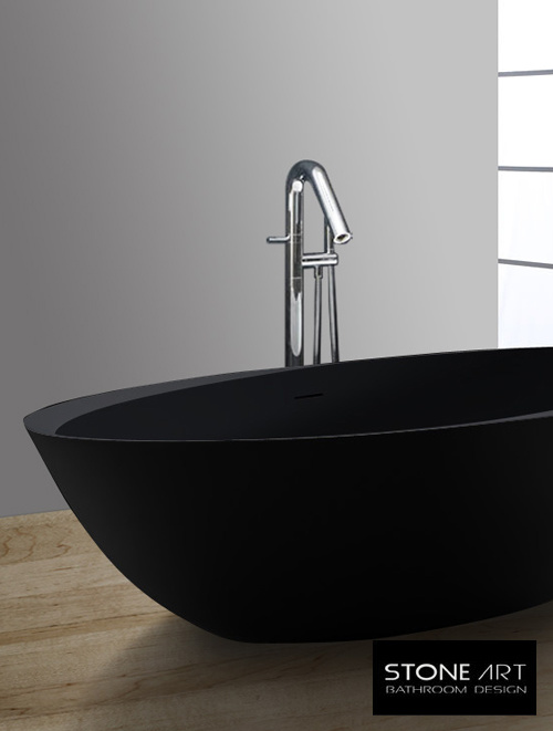 Vrijstaand Solid Surface bad BS-531 Zwart