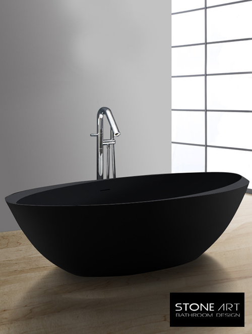 Vrijstaand Solid Surface bad BS-531 Zwart