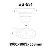 Vrijstaand Solid Surface bad BS-531 Grijs
