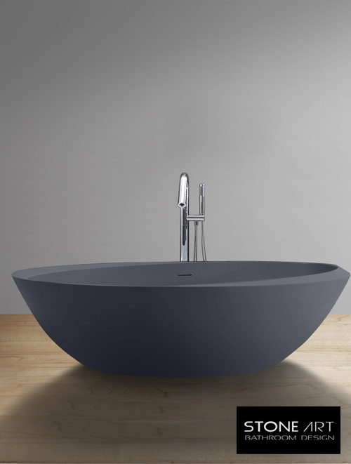 Vrijstaand Solid Surface bad BS-531 Grijs