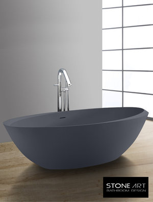 Vrijstaand Solid Surface bad BS-531 Grijs