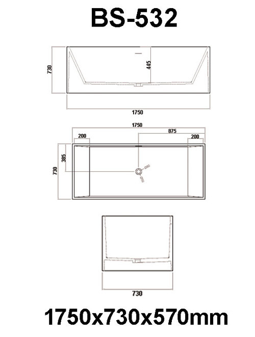 Vrijstaand Solid Surface bad BS-532