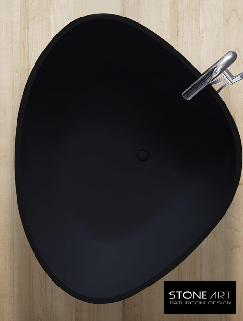 Vrijstaand Solid Surface bad BS-533 Zwart