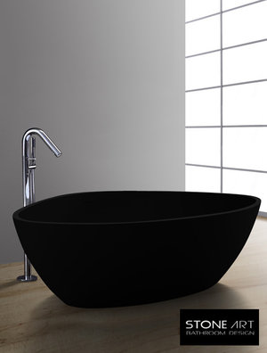 Vrijstaand Solid Surface bad BS-533 Zwart