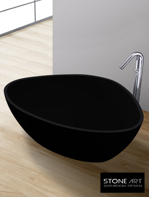 Vrijstaand Solid Surface bad BS-533 Zwart