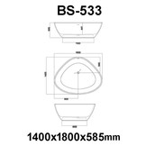 Vrijstaand Solid Surface bad BS-533 Grijs