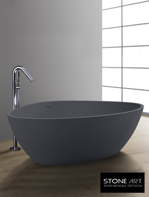 Vrijstaand Solid Surface bad BS-533 Grijs