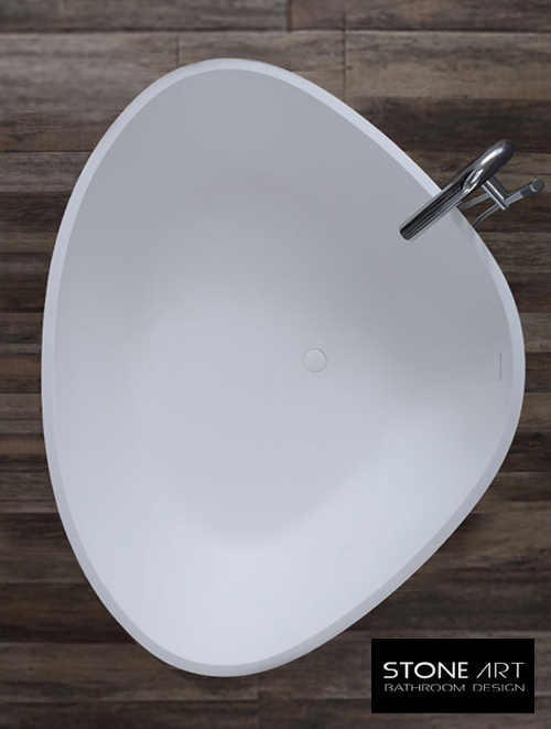 Vrijstaand Solid Surface bad BS-533 Zwart en Wit