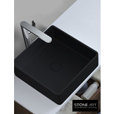 StoneArt Solid Surface Waskom LC110 Zwart (exclusief kraan)