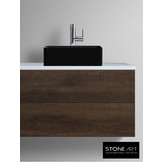 StoneArt Solid Surface Waskom LC110 Zwart (exclusief kraan)