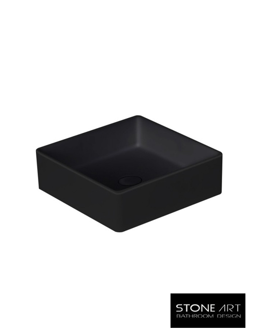 StoneArt Solid Surface Waskom LC110 Zwart (exclusief kraan)
