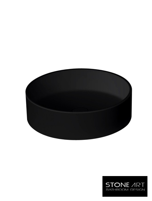 StoneArt Solid Surface Waskom LC112 Zwart (exclusief kraan)