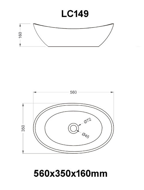 StoneArt Solid Surface Waskom LC149 (exclusief kraan)