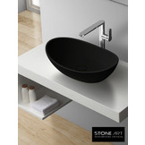 StoneArt Solid Surface Waskom LC149 Zwart (exclusief kraan)