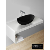 StoneArt Solid Surface Waskom LC149 Zwart (exclusief kraan)