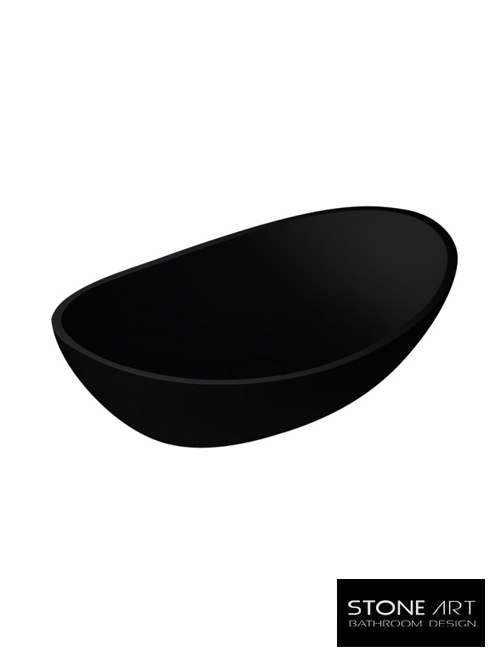 StoneArt Solid Surface Waskom LC149 Zwart (exclusief kraan)