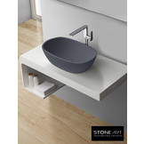 StoneArt Solid Surface Waskom LC151 Grijs (exclusief kraan)
