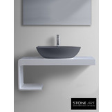 StoneArt Solid Surface Waskom LC153 Grijs (exclusief kraan)