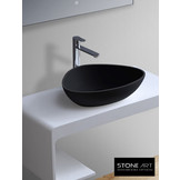 StoneArt Solid Surface Waskom LC154 Zwart (exclusief kraan)