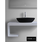 StoneArt Solid Surface Waskom LC154 Zwart (exclusief kraan)
