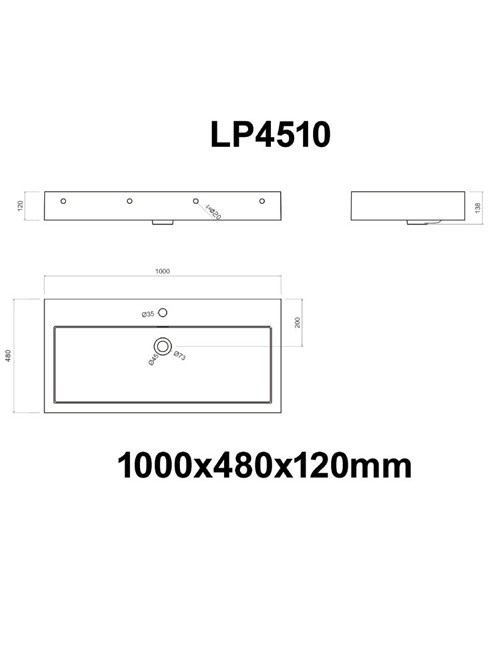 StoneArt Solid Surface Wastafel LP4510 (exclusief kraan)