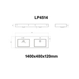 StoneArt Solid Surface Dubbele Wastafel LP4514 (exclusief kranen)