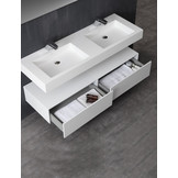 StoneArt Solid Surface Dubbele Wastafel LP4514 (exclusief kranen)