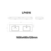 StoneArt Solid Surface Dubbele Wastafel LP4516 (exclusief kranen)