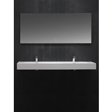 StoneArt Solid Surface Dubbele Wastafel LP4516 (exclusief kranen)