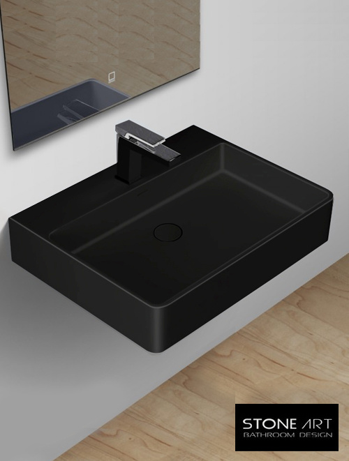 StoneArt Solid Surface LP6206 Zwart (exclusief kraan)