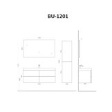 Badkamermeubel Solid Surface Brugge 120 centimeter