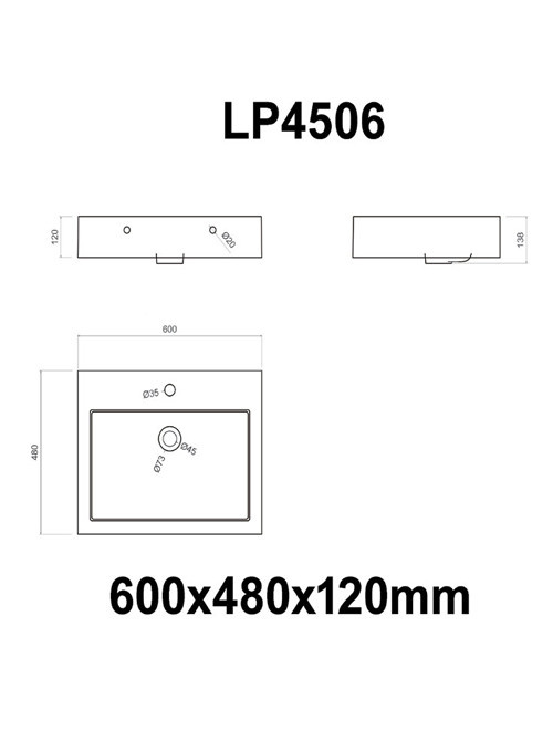 Wastafel Set LP4506 Solid Surface 60 centimeter