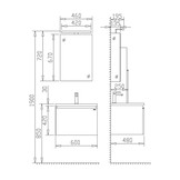 Badkamermeubel Solid Surface Milano 60 centimeter